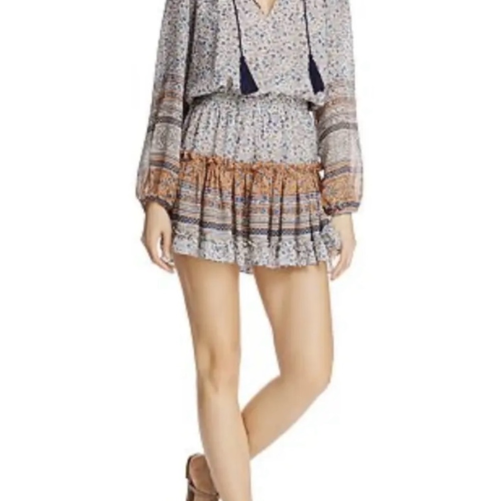 Misa Los Angeles Blue and Orange Mini Dress